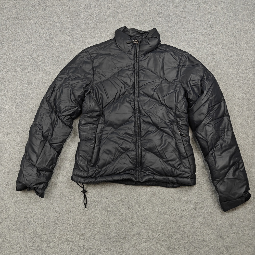 Spyder Jacket Womens Small Black Puffer Insulated Down Full Zip Pockets Taffeta
